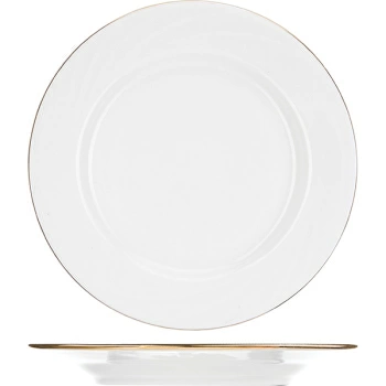 Тарелка  мелкая «Голубка»; фарфор; D=17.5см; белый,золотой