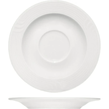Блюдце «Карат»; фарфор; D=12.5,H=1.8см; белый