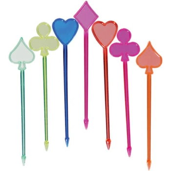 Пики д/канапе «Карта» [400шт]; полистирол; L=9см; разноцветн.