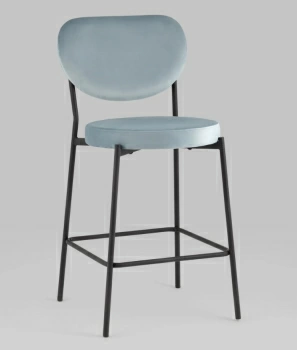 Стул полубарный Барбара NEW велюр серо-голубой