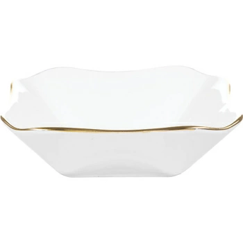 Салатник квадратный; фарфор; 450мл; H=4.9,L=15.6,B=15.6см; белый,золотой