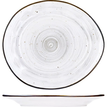 Тарелка  мелкая «Пастораль»; фарфор; L=17.5,B=15.5см; серый