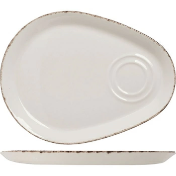 Блюдо-комби «Браун дэппл»; фарфор; L=28,B=21см; белый,коричнев.