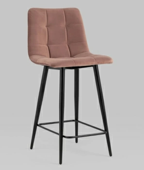 Стул полубарный Джанго велюр пыльно-розовый высота сиденья 60 см