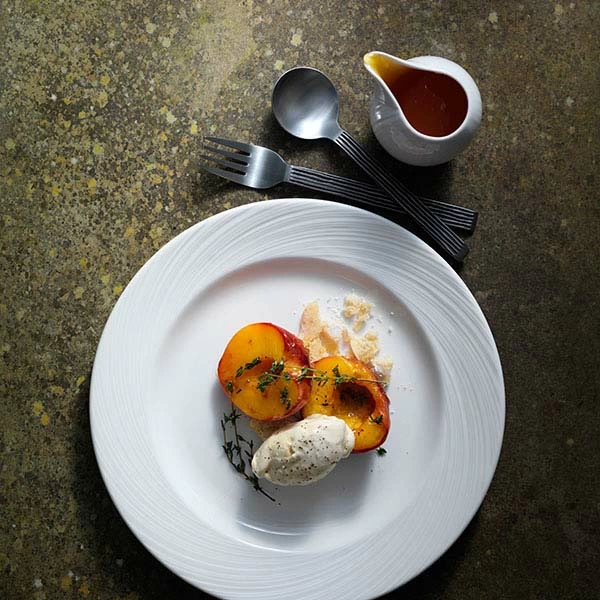 Тарелка мелкая «Спайро»; фарфор; D=16.5,H=1.8см; белый