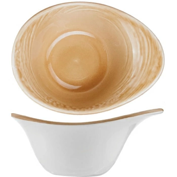 Салатник «Скейп охра»; фарфор; D=13см; бежев.