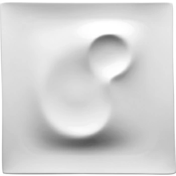 Блюдо серв. «Крушиал Дэт»; фарфор; H=3,L=28,B=28см; белый