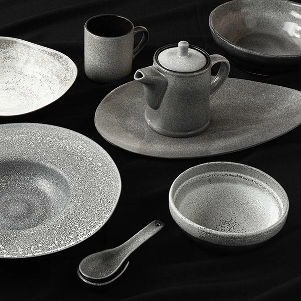 Тарелка глуб. «Млечный путь»; фарфор; 1200мл; D=23,H=1.2см; черный