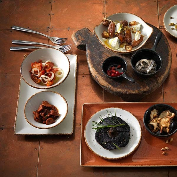 Салатник «Браун дэппл»; фарфор; 500мл; D=16.5см; белый,коричнев.