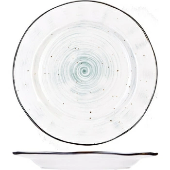 Тарелка  мелкая «Пастораль»; фарфор; D=22.8,H=2см; зелен.