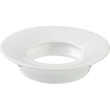 Салатник для компл.с отверст.для ложки «Крушиал Дэт»; фарфор; D=11/7,H=2см; белый