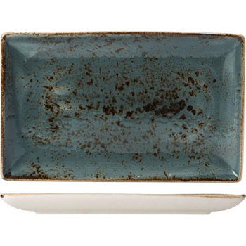 Блюдо прямоугольное «Крафт»; фарфор; H=2.4,L=27,B=16.8см; синий