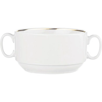 Бульон.чашка; фарфор; 470мл; D=11.7,H=6.4см; белый,золотой