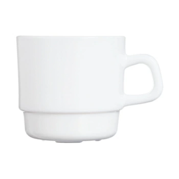 Чашка чайная «Ресторан»; стекло; 220мл; D=7.5,H=7,L=10см; белый