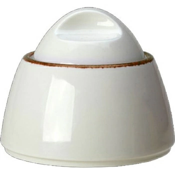 Фото Сахарница с крышкой «Браун дэппл»; фарфор; 200мл; белый,коричнев. Сахарница с крышкой «Браун дэппл»; фарфор; 200мл; белый,коричнев.