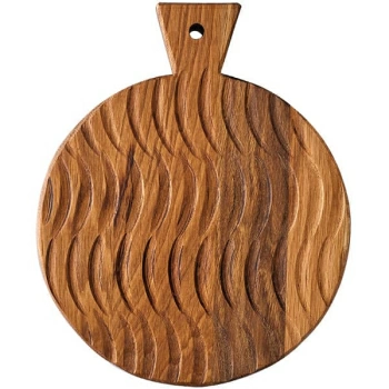 Доска для подачи круглая с ручкой (5см) Д=24см дуб (04090722)