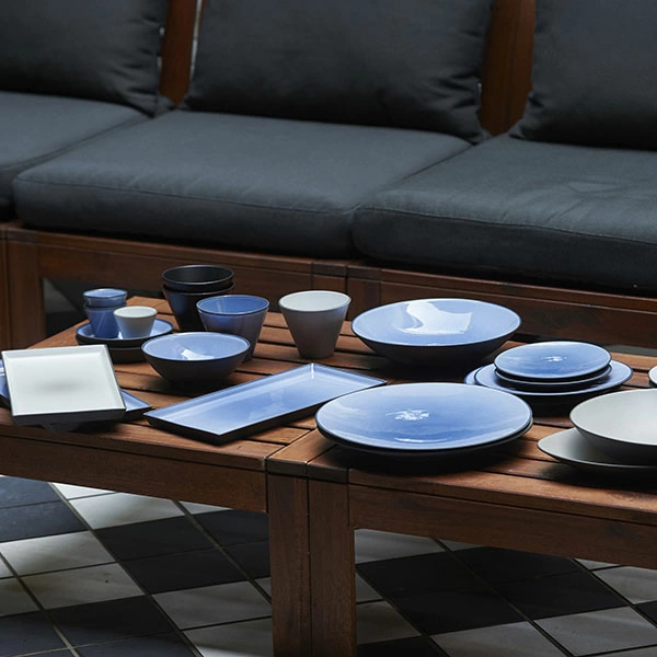 Блюдо прямоуг. «Экинокс»; фарфор; H=1.8,L=32.5,B=15см; синий