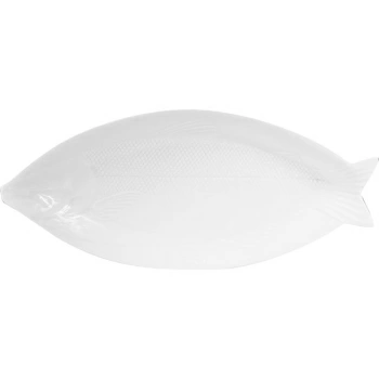 Блюдо-рыба «Кунстверк»; фарфор; H=3.1,L=44,B=19см; белый