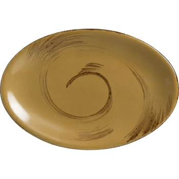 Блюдо овал. коричнево-оливковый; фарфор; L=34,B=23см