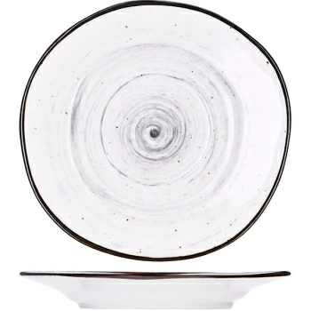 Блюдце для бульон.чашки «Пастораль»; фарфор; D=16,H=2см; серый