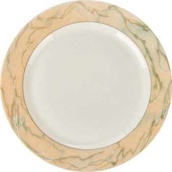 Блюдо круглое «Сахара»; стекло; D=31см; бежев.,песочн.