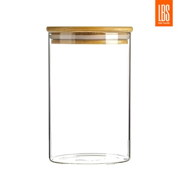 Стеклянная банка с бамбуковой крышкой 250 мл