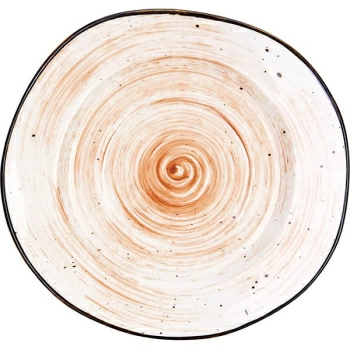 Блюдце «Пастораль»; фарфор; D=14см; оранжев.