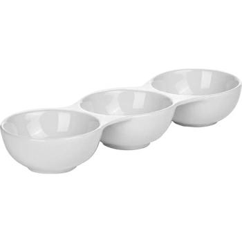 Менажница 3 отдел. «Пати»; фарфор; L=23/5,B=7см; белый