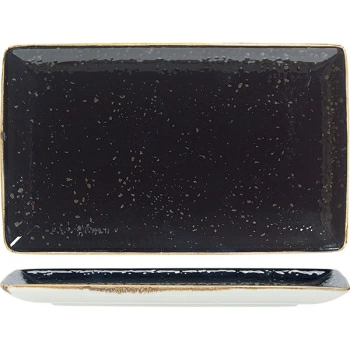 Блюдо прямоуг. «Крафт лакрица»; фарфор; H=2,L=27,B=16.5см; черный