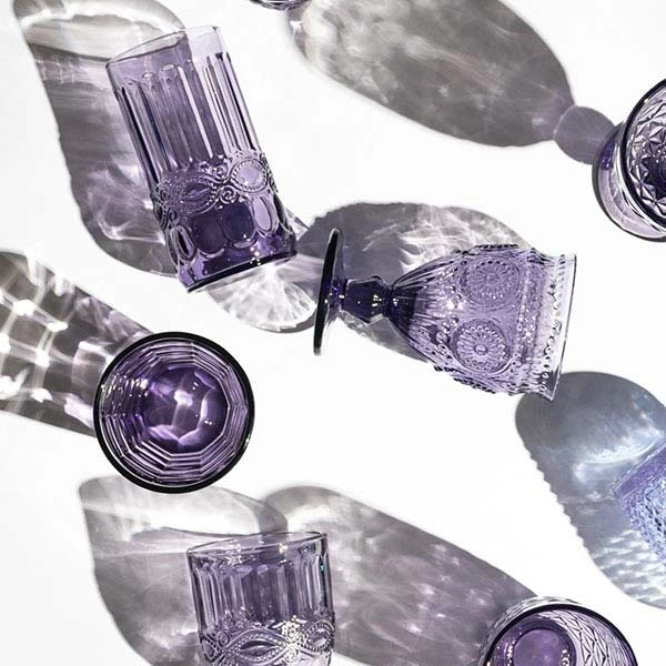 Бокал для вина; стекло; 220мл; D=85,H=140мм; фиолет.