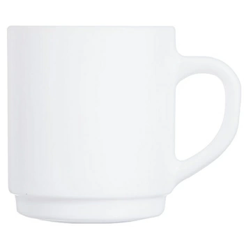 Кружка «Ресторан»; стекло; 290мл; D=8,H=8.3,L=11.5см; белый