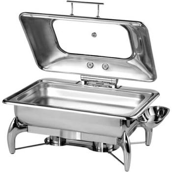 Мармит с крышкой стекляннной индукционный; сталь нерж.; 9л; H=34,L=59,B=45см; металлич.