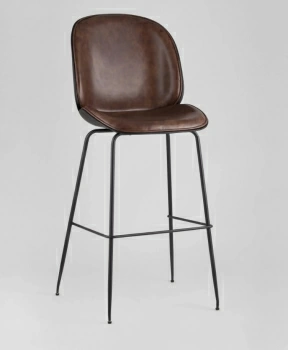 Стул барный Beetle PU со спинкой коричневый