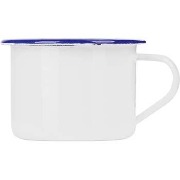 Кружка-соусник эмалиров.; сталь; 120мл; D=6см; белый,синий
