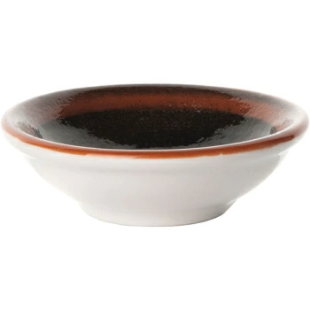 Соусник «Кото»; фарфор; 25мл; D=7,H=2см; черный,коричнев.