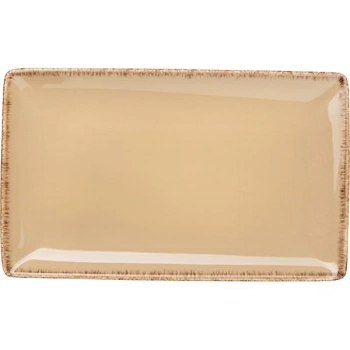 Блюдо прямоуг. «Террамеса вит»; фарфор; L=27,B=16.5см; бежев.