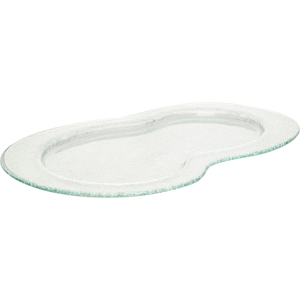 Блюдо «Амеба»; стекло; H=1.5,L=40,B=24см; прозр.