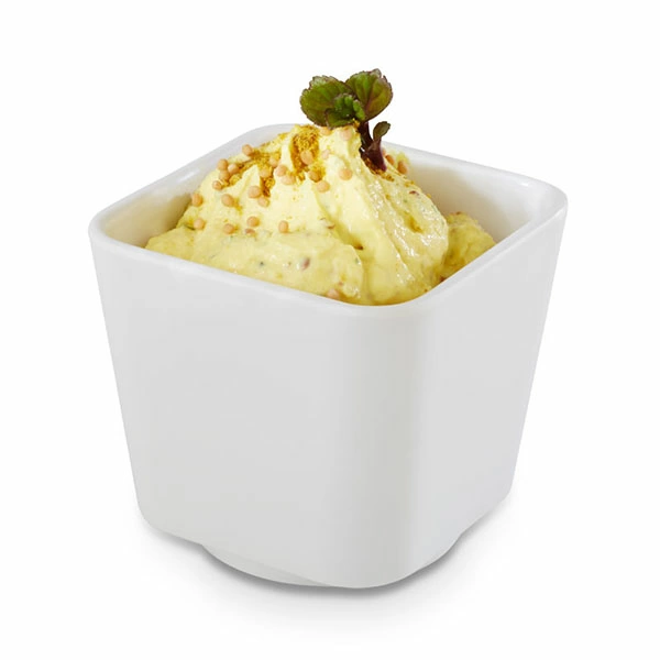 Салатник квадратный; пластик; 150мл; H=6,L=6.5,B=6.5см; белый