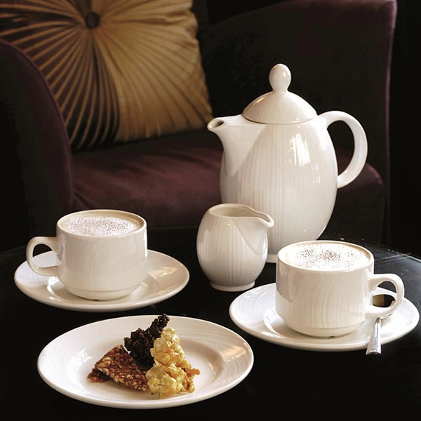 Блюдце «Спайро»; фарфор; D=11.5,H=1.7см; белый