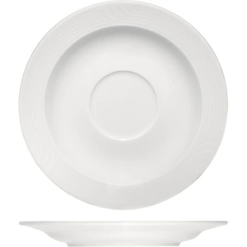 Блюдце «Карат»; фарфор; D=16,H=1.8см; белый