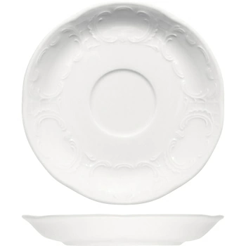 Блюдце «Моцарт»; фарфор; D=14.5,H=2см; белый