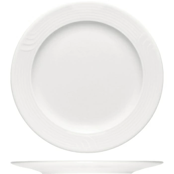 Тарелка мелкая «Карат»; фарфор; D=24,H=4см; белый