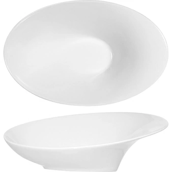 Салатник овал. «Силуэт»; фарфор; L=23см; слон.кость