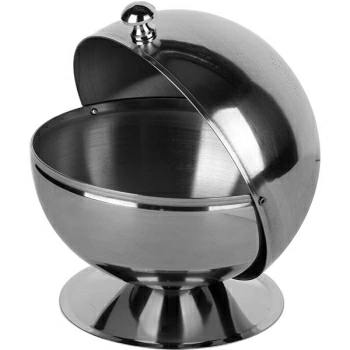 Сахарница; сталь; 200мл; D=12.5,H=14.2см; металлич.,золотой