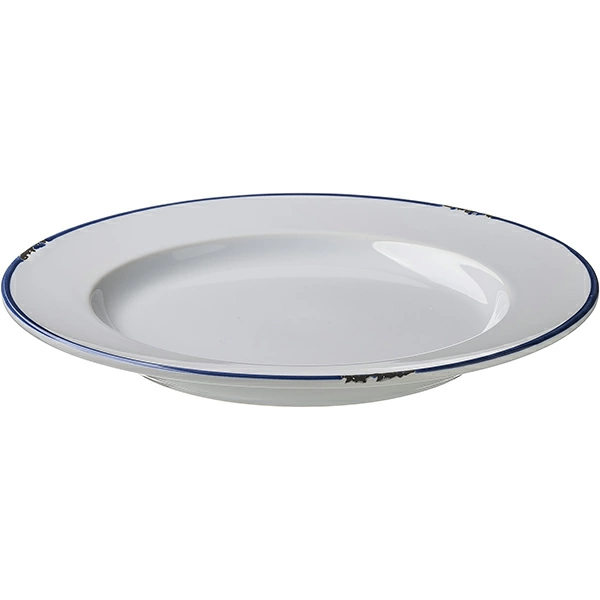 Тарелка мелкая «Эйвбери блю»; керамика; D=26,H=2.8см; белый,синий