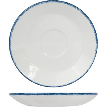 Блюдце «Блю дэппл»; фарфор; D=15.5,H=2см; белый,синий