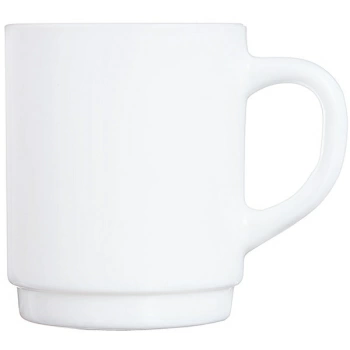 Кружка «Ресторан»; стекло; 250мл; D=7,H=9,L=10см; белый