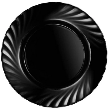 Тарелка «Трианон»; стекло; D=24.5,H=2см; черный