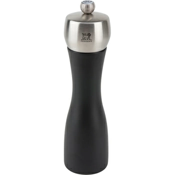 Мельница для соли мех. метал; дерево,сталь нерж.; D=5.4,H=20см; черный