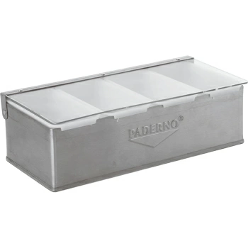 Контейнер для приправ; сталь нерж.; H=10,L=32,B=16см; металлич.